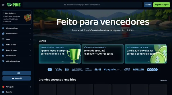 PikeCasino – página inicial